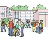 Schüler auf dem Schulhof Schüler auf dem Schulhof