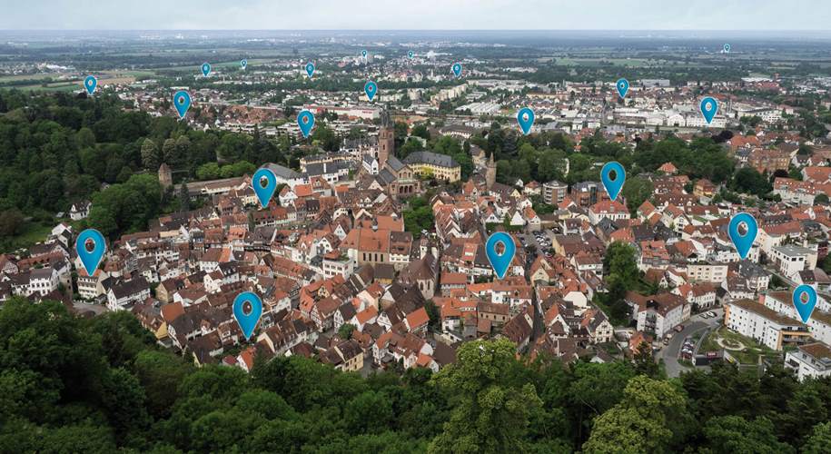 Foto von Weinheims Stadtübersicht